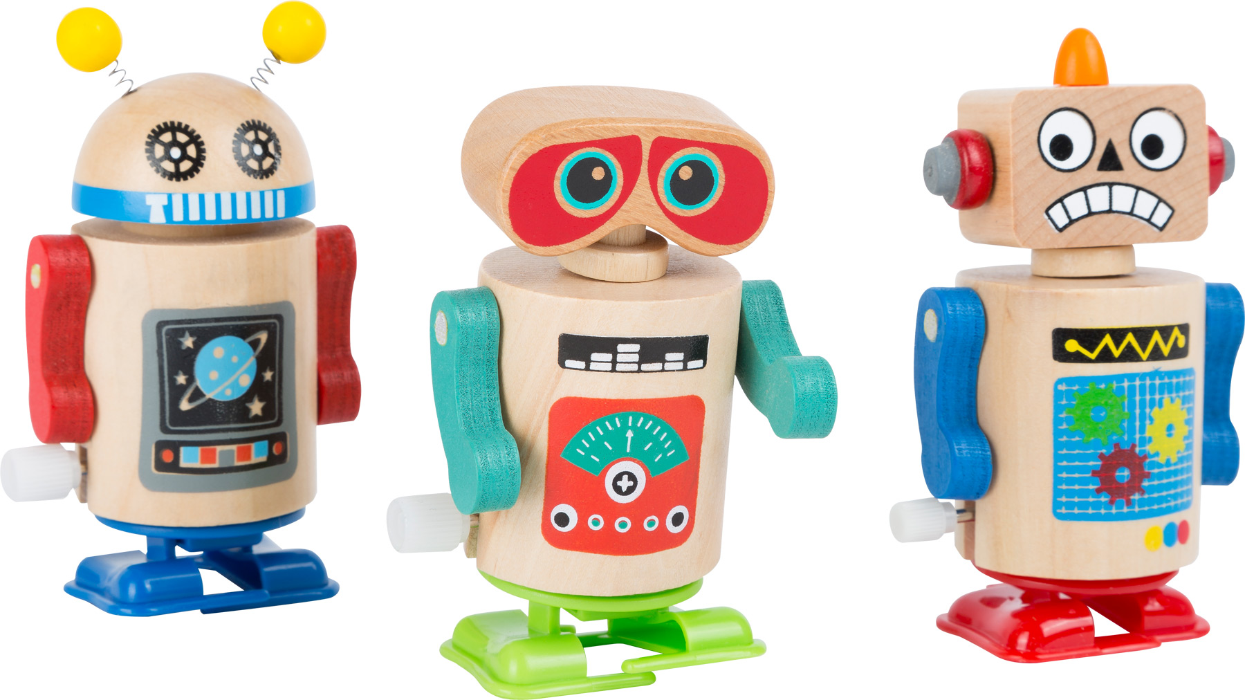 Holzspielzeug für Kinder ab 3 Jahre Ostern Aufziehspielzeug aus Holz Roboter 