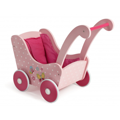 Holz-Puppenwagen Papilio pink