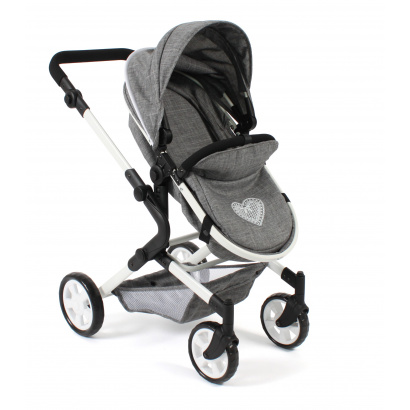 3-in-1 Kombi-Puppenwagen Lia Jeans grey