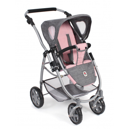 Kombi-Puppenwagen 3 in 1 EMOTION ALL IN Melange grau-rosa