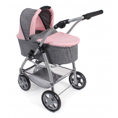 Kombi-Puppenwagen 3 in 1 EMOTION ALL IN Melange grau-rosa