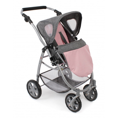 Kombi-Puppenwagen 3 in 1 EMOTION ALL IN Melange grau-rosa