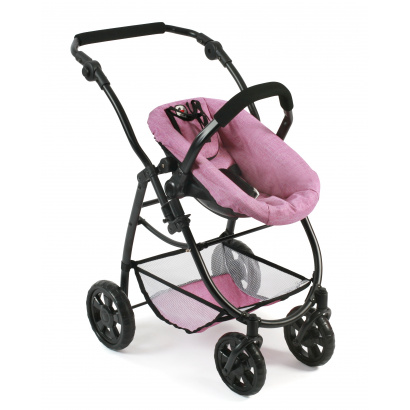 Kombi-Puppenwagen 3 in 1 EMOTION ALL IN Jeans pink