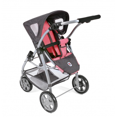 Kombi-Puppenwagen 2 in 1 EMOTION Melange anthrazit-pink