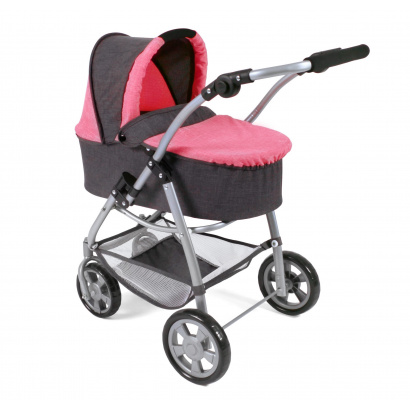 Kombi-Puppenwagen 2 in 1 EMOTION Melange anthrazit-pink