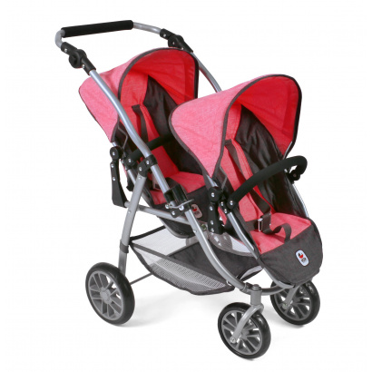 Tandem-Sportwagen Vario Melange anthrazit-pink