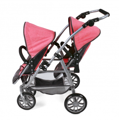 Tandem-Sportwagen Vario Melange anthrazit-pink