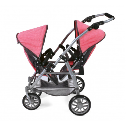 Tandem-Sportwagen Vario Melange anthrazit-pink