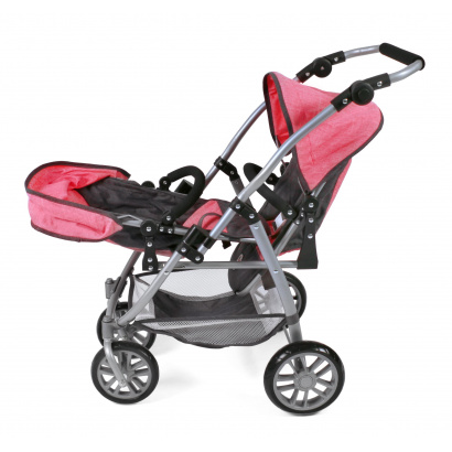 Tandem-Sportwagen Vario Melange anthrazit-pink