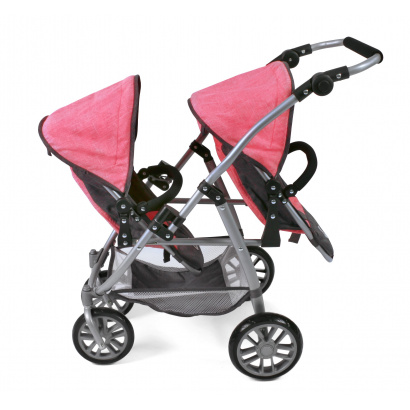 Tandem-Sportwagen Vario Melange anthrazit-pink