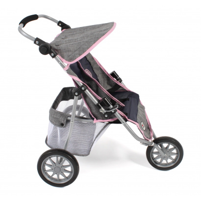 Zwillings-Jogger Melange grau-navy