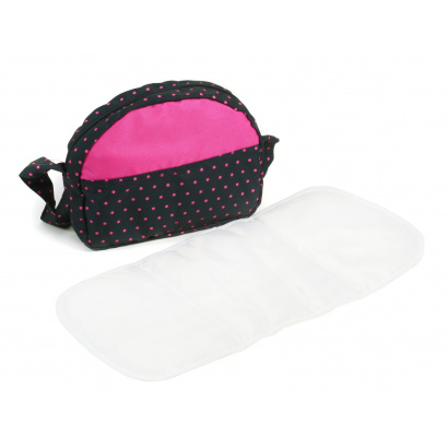 Puppen-Wickeltasche Dots Navy-Pink